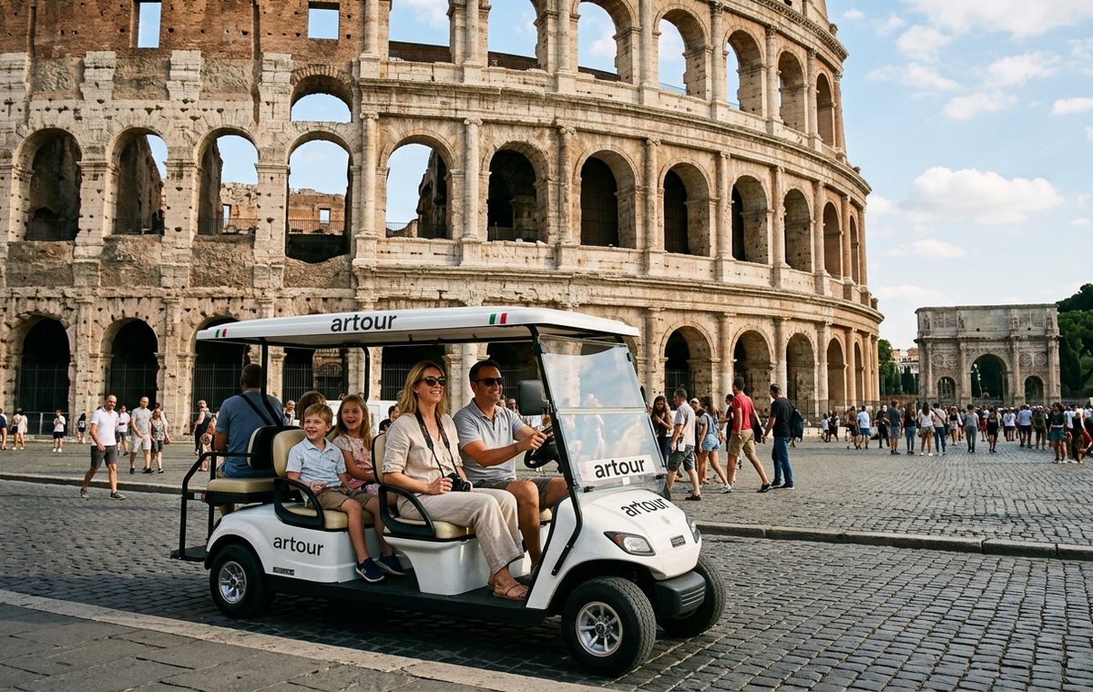 Roma in golf cart — privato o di gruppo